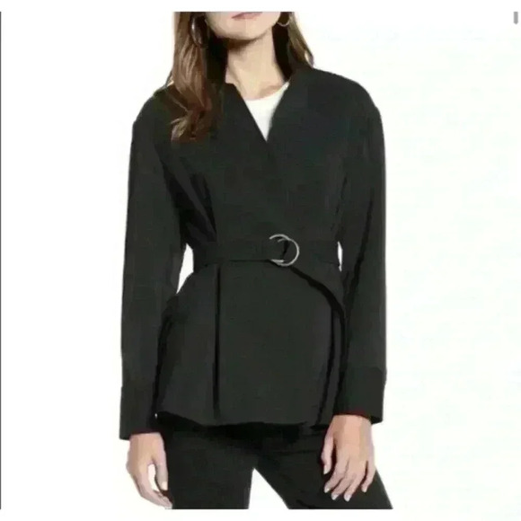 Rebecca Minkoff Belted Career Jacket Black Size 6 - Picture 2 of 11